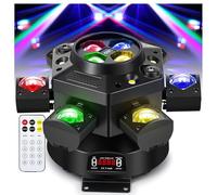 【2026 Upgrade】 Spolehli 150W RGBW Moving Head DJ Light, 6 Arms Beam & Bee-Eye LED Stage Light with Mixed Effects, Sound Activated DMX 512 Control for Disco Club Wedding Party
