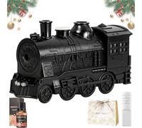 2026 Upgrade Train Diffuser 300ML, Steam Diffuser with Night Lights, Vintage Steam Train Diffusers, Essential Oil with Remote Control, for Christmas, Bedroom, Brthday (A-With remote control)