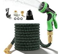2026 Upgraded 100ft Expandable Garden Hose Pipe, Heavy Duty Flexible Expanding Water Hose with 10-Function Spray Nozzle, 4layer Latex Leak-Proof Kink-Free Magic Hosepipe Car Wash, Garden Yard