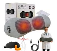 2026 Upgraded 3 in 1 Back Therapy, 3 in 1 Back Massager, 135° Electric Sciatica Massager with Traction Lifting, Vibration&Heat,Memory Foam Lumbar, Portable&Plug-in for Neck,Shoulder,Back (Grey)