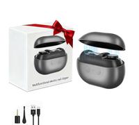 2026 Upgraded 3-in-1 Portable Electric Nail Clippers & Polisher with LED Light, USB Rechargeable, Nail Scraps Storage, Safety Electric Nail Clippers for Seniors, Kids, Adults, Caregivers (Gray)