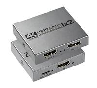 2026 Upgraded 4K@60Hz HDMI 2.0 Splitter 1 in 2 Out, 4K HDMI Splitter Duplicate Only, Support 18Gbps HDCP2.2 HDR 3D Dolby Vision, Compatible with TV Box, PS5, DVD Player