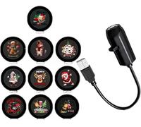 2026 Upgraded 5D Plug and Play hd Christmas Projector - Six Styles HD Smart Dynamic Night Light, 360° Rotating USB Powered Projector for Bedroom, Gaming Room, Car Interior roof，Christmas (10 pcs)
