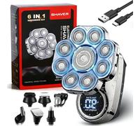 2026 Upgraded 9.0 Ultra Shaver, 9D Pro Head Shaver with Floating Magnetic Blade Heads, 5-in-1 Detachable Electric Razor with LED Display, IPX7 Waterproof Wet & Dry Shaving, for Bald Men (Silver)