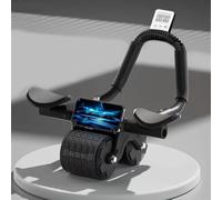 2026 Upgraded Ab Roller Wheel with Knee Mat &Timer - Automatic Rebound Abdominal Wheel with Elbow Support, Abs Workout Equipment for Core Strength Training, Ab Exercise Roller for Women Men