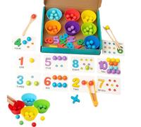 2026 Upgraded Arithmetic Math Toy Set, Educational Early Education Bead, Wooden Digital Learning with Beads, Number Blocks, Daily Number Match with Beads, Chopsticks & Spoons for Home & Classroom (#1)