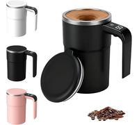 2026 Upgraded Automatic Self Stirring Coffee Mug, Electric Mixing Cup with Magnetic Stirrer, Rechargeable Mixer Cup with Temperature Display, Portable Stirring Mugs, 380ml (Black)