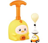 2026 Upgraded Balloon Powered Kit with Flying Figure & Mini Vehicle, 2-in-1 Air Powered Launcher System, No Battery Required, DIY Assembly Science Experiment Kit (Yellow)