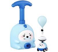 2026 Upgraded Balloon Powered Kit with Flying Figure & Mini Vehicle, 2-in-1 Air Powered Launcher System, No Battery Required, DIY Assembly Science Experiment Kit (Blue)