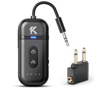 2026 Upgraded Bluetooth 5.4 Transmitter Receiver, 2-in-1 Airplane Bluetooth Adapter, Dual Device Pairing, with 3.5mm Aux Audio Jack for Travel, Aviation, Television, AirPods, Car