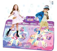 2026 Upgraded Bluetooth Dance Mat for 2 Children, Rechargeable 2-Player Interactive Dance Mats (4 Upgraded Modes), Children's Dance Mats with LED Battery Box, Birthday Gift for Girls/Boys 3-12, Pink