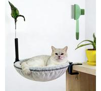 2026 Upgraded Cat Desk Bed, 360° Rotatable Adjustable Cat Bed for Desk, Soft Plush Cat Hammock Bed with Sunken Design for Security, Heavy-Duty Metal Frame Supports Up to 45lbs (Upgraded Version)