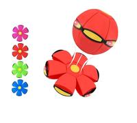 2026 Upgraded Children's Bouncing Ball - Magic Metaball & Flying Saucer, Dual Form Freely Switchable with 6 LED Lights, Parent-Child Interaction Toy (Red)