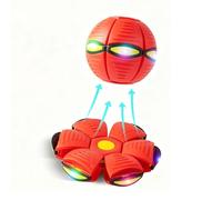 2026 Upgraded Children's Bouncing Ball with LED Lights, Magic Meta ball, Magic Flying Saucer, Bouncy Ball, Parent-Child Interaction (Red)