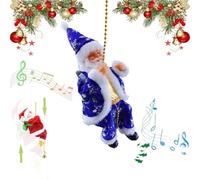 2026 Upgraded Climbing Santa Claus on Rope, Climbing Santas with Music, Electric Santa Climbing Rope Decoration with Funny Musical, Increase Holiday Fun,for Christmas Tree Fireplace Home Décor (D)