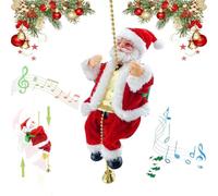 2026 Upgraded Climbing Santa Claus on Rope, Climbing Santas with Music, Electric Santa Climbing Rope Decoration with Funny Musical, Increase Holiday Fun,for Christmas Tree Fireplace Home Décor (A)