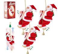 2026 Upgraded Climbing Santa Claus on Rope, Electric Climbing Santa Claus Toy with 3 Modes, Secure Tree Hook & Reinforced White PVC Case, Heartwarming Holiday Decoration Gift (3 PC)
