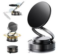 2026 Upgraded Eagerlyus Phone Holder【78+LBS Strongest Suction Cup】360° Adjustable Vacuum Magnetic Phone Holder, Universal Dashboard Cell Phones Mount for Your Car for iPhone & Android (Black)