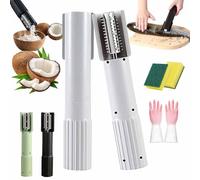 2026 Upgraded Electric Coconut Grater Machine,Portable Handheld Coconut Scraper Peeler Shredder,Anti-Splashrotating Stainless Steel Fish Scale Peeler, Long Battery Life/Waterproof (White)
