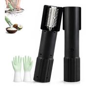 2026 Upgraded Electric Coconut Grater Machine, Portable Handheld Coconut Scraper Peeler Shredder, Waterproof & Anti-Splash Rotating for Kitchen(Black)