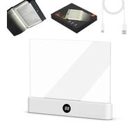2026 Upgraded Flat Book Light for Reading in Bed, Smart LED Book Light, Rechargeable LED Clear Full Page Reading Lights with Adjustment 3 Colors & Timer for Readers Women Men (White)