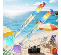 2026 Upgraded Glowing Rainbow Led Water Blaster, Pull Push Fireworks Water Gun with Lights,Light Up Fire Water Gun, Summer Pool, Backyard, Beach, Birthday Party Outdoor Game(2pcs)