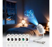 2026 Upgraded HD Smart Night Light Projector with 24 Films | 2-in-1 Galaxy Star and Ocean Projector, 360° Rotating, USB Powered, Plug and Play HD Star Projectors for Bedroom Ceiling