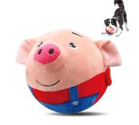 2026 Upgraded Interactive Dog Toys, Rechargeable Squeaky Dog Ball Toy with Talking Sound, Washable Cartoon Pig Plush Toy, Dogs Puppies to Keep Them Busy (Red)