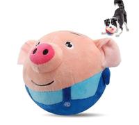 2026 Upgraded Interactive Dog Toys, Rechargeable Squeaky Dog Ball Toy with Talking Sound, Washable Cartoon Pig Plush Toy, Dogs Puppies to Keep Them Busy (Blue)