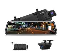 【2026 Upgraded】Jansite 10" Mirror Dash Cam Front and Rear View Camera 1080P Full Touch Screen Night Vision Dual Car Camera Dash Cam Loop Recording Streaming Media DVR 170° Wide Angle 10M Cable
