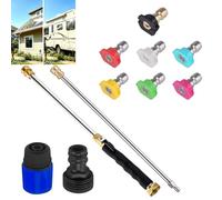 2026 Upgraded Jet Nozzle Power Washer for Garden Hose: 7 Nozzles - 1 Sec Switch - Equivalent to Owning-All at Once-a High-Pressure Washer - a Car Wash Gun - a Garden Sprayer - a Patio Cleaner (B1)