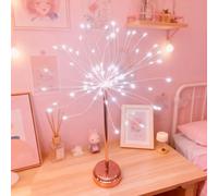 2026 Upgraded Mini Table Starburst Lights-Dandelion Table Light Fireworks Led Lights Silver/Golden, 13.8in Battery Operated with Remote Spend a Romantic time with Your Loved one (B)