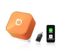 (2026 Upgraded) OTTOCASTWireless CarPlay & Android Auto Adapter 2 in 1, Mini Slim for iOS 10+ & Android 11+ Phones, Multi-User Support, Plug & Play, Fast Connection (Orange, Type C)