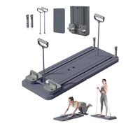 2026 Upgraded Pilates Reformer Set, Multifunctional Full Body Trainer with Automatic Rebound & LED Counter, Foldable Pilates Reformer Set for Home, Core Strength and Abdominal Training (Grey)