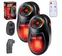 2026 Upgraded Plug-In Go Heater-Portable Ceramic Heater with Adjustable Temperature & Remote Control,Plugs Directly Into The Wall for Instant Heat,12H Timer with Remote,Waterpoof IPX4 Level (2PCS)
