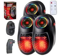 2026 Upgraded Plug-In Go Heater-Portable Ceramic Heater with Adjustable Temperature & Remote Control,Plugs Directly Into The Wall for Instant Heat,12H Timer with Remote,Waterpoof IPX4 Level (3PCS)