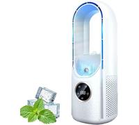 2026 Upgraded Silent Air Conditioner, Cooling Fan, Bladeless Silent Evaporative Air Cooler, Power Table Cooling Fan for Home (White)