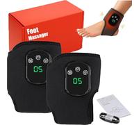 2026 Upgraded SolEVA Foot Massager, Foot Renew Triple Method Massager for Neuropathy, Cordless Electric Foot and Ankle Massager with 3 Vibration Modes and 5 Heat Levels (Black-2PCS)