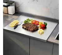 2026 Upgraded Stainless Steel Ccountertop Chopping Board, Cutting Boards for Kitchen with Counter Lip, Stainless Steel worktop Protector for Meat Vegetables Baking Pastry (40 * 50cm/15.75 * 19.68in)