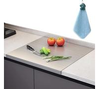 2026 Upgraded Stainless Steel Cutting Board with Edge, Counter Edge Chopping Board for Kitchen, Stainless Steel Worktop Protector for Meat Vegetables Baking Pastry (50 * 60cm)