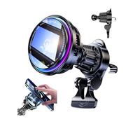 2026 Upgraded TEC&Fan Cooling Magnetic Wireless Car Charger,For Qi2 Magsafe Car Mount Fast Charging,Vacuum/Air Vent CarPhone Holder 120LBS UltraSuction Cup,Dashboard CarBracket,15W for iPhone 12-16