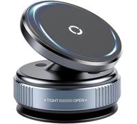 2026 Upgraded Vacuum Magnetic Phone Holder for Car, 360° Rotatable Suction Mount, Foldable & Adjustable for Car/Gym/Smooth Surface, Phone Holder with 2 Extra Rings for iPhone 17 16 15 14 13 & Android