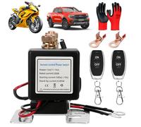 2026 Upgraded Wireless Remote Control Battery Relay Switch, DIY Remote Battery Disconnect Switch 12v/24v, Remote Start & Warm-Up/Cool-Down, Anti-Theft & Easy Install for Car,Truck (12V)