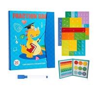 2026 Upgrated Magnetic Fraction Demonstration Book, Tiles & Fractions Circles with Percentages, Educational Magnetic Fraction Educational Puzzle, Magnetics Math Master Set for 4,5th Grade (Set B)