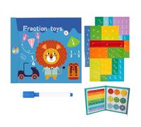 2026 Upgrated Magnetic Fraction Demonstration Book, Tiles & Fractions Circles with Percentages, Educational Magnetic Fraction Educational Puzzle, Magnetics Math Master Set for 4,5th Grade (Set C)