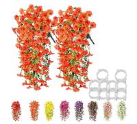 2026 UV Resistant Hanging Artificial Morning Glory Vine, Outdoor Artificial Flowers, Realistic Faux Morning Glory for Garden Porch & Window Outdoors Indoor Decor (#8,2PC)
