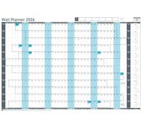 2026 Value Year Wall Planner - Board Mounted Calendar, 91.5x61cm, Blue - UK & ROI Holidays Marked - Annual 2026 Wall Calendar Suitable for Office, Home, and School Planning