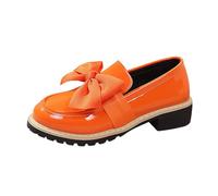 2026 Versatile High Sole Loafers in Classic British Design, Simple Plain Casual Shoes for All Day Wear, orange, 10 UK