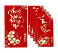 2026 Vietnamese Red Envelopes - Lunar New Year Money Packs, Home Decorative Set, 6 Pieces | Traditional Envelopes Dels Gift Modern Design Creatives For What
