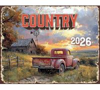 2026 Vintage Country Wall Calendar 16-Month X-Large Size 14x22, Retro Country Living Calendar by The KING Company-Monster Calendars